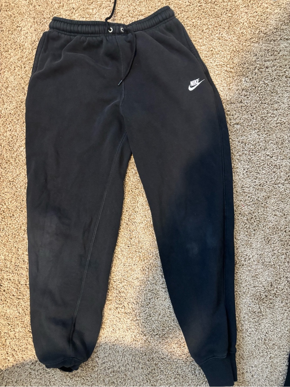 Nike Black Jogger Sweatpants with White Swoosh